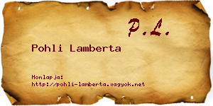 Pohli Lamberta névjegykártya